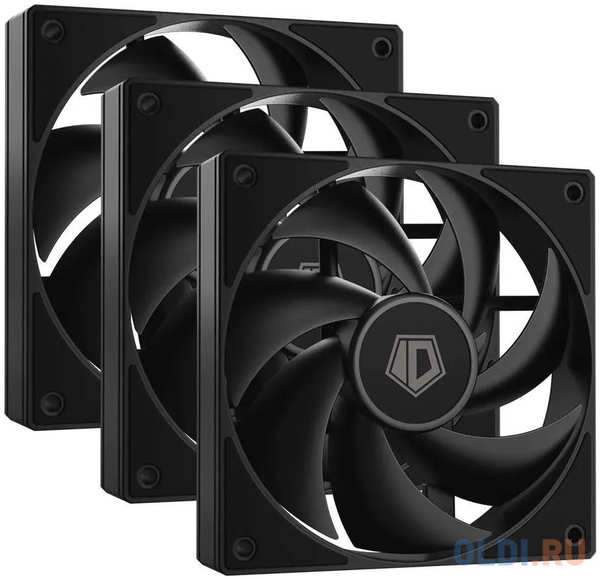 Вентилятор ID-Cooling AF-125-K Trio 120x120x25mm черный 4-pin 14-30dB 170gr Ret 4346862146