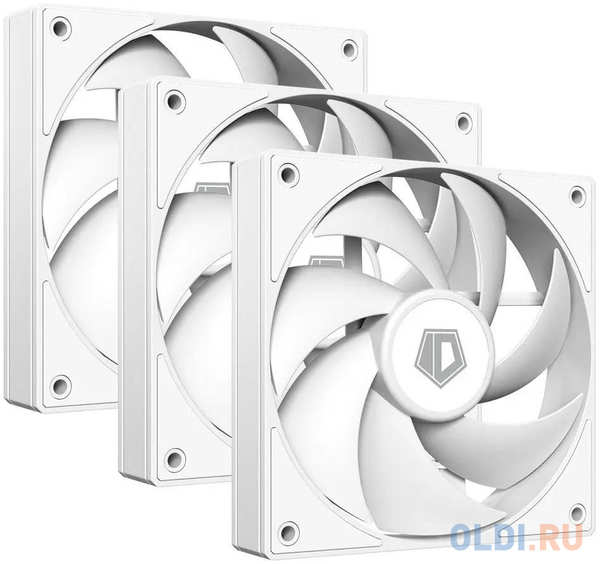 Вентилятор ID-Cooling AF-125-W Trio 120x120x25mm белый 4-pin 14-30dB 170gr Ret 4346862147