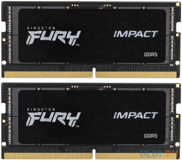 Модуль памяти SO-DIMM DDR 5 DIMM 32Gb PC44800, 5600Mhz, Kingston FURY Impact, CL38 (Kit of 2) (KF564S38IBK2-32) (retail)