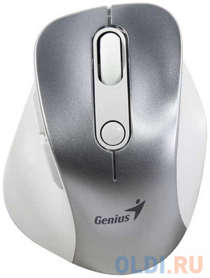 Wireless mouse Genius Ergo 9000S Pro, BT 5.0 / 2.4 GHz, RGB LED, 800 / 1200 / 1600 / 2400 DPI, buttons: 6, color: silver 4346865152