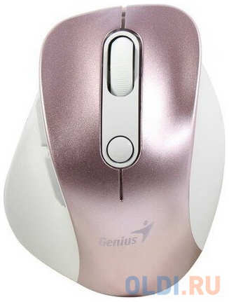 Wireless mouse Genius Ergo 9000S Pro, BT 5.0 / 2.4 GHz, RGB LED, 800 / 1200 / 1600 / 2400 DPI, buttons: 6, color: pink 4346865156