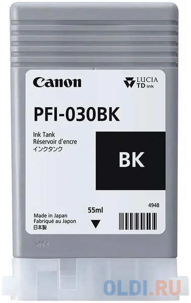 Картридж струйный Canon PFI-030BK 3489C001АА черный (55мл) для Canon imagePROGRAF TA-20, TA-30, TM-240, TM-340 4346865206