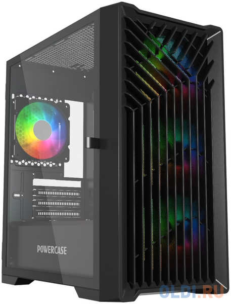 Powercase Mistral Micro X4B, Tempered Glass, 4х 120mm 5-color fan, чёрный, mATX (CMMXB-L4) 4346866434