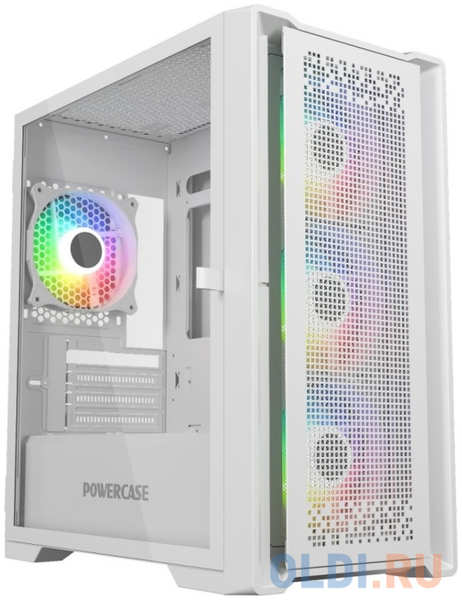 Powercase ByteFlow Micro White, Tempered Glass, 4х 120mm ARGB fans, ARGB HUB, белый, mATX (CAMBFW-A4) 4346866495