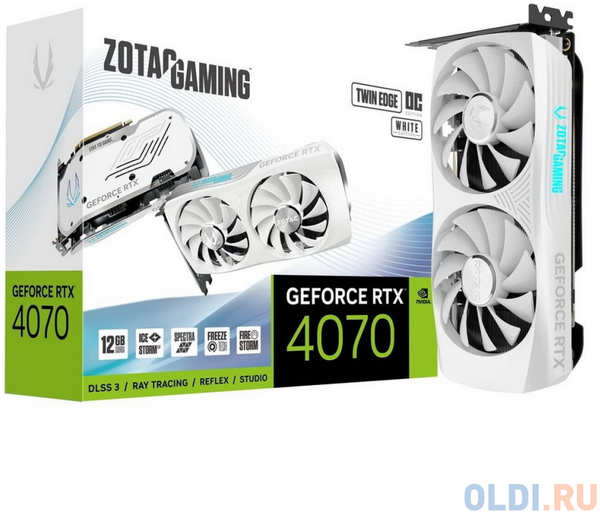 Видеокарта Zotac RTX4070 TWIN EDGE OC WHITE ED 12GB GDDR6X 192bit 3xDP HDMI 2FAN Medium Pack 4346866671