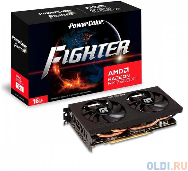 Видеокарта PowerColor RX7600XT Fighter 16GB GDDR6 128bit 3xDP HDMI 2FAN RTL 4346867010