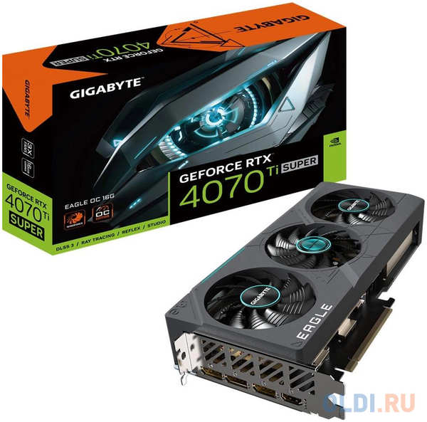 Видеокарта Gigabyte RTX4070Ti SUPER EAGLE OC 16GB GDDR6X 256-bit DPx3 HDMI 3FAN RTL 4346867017