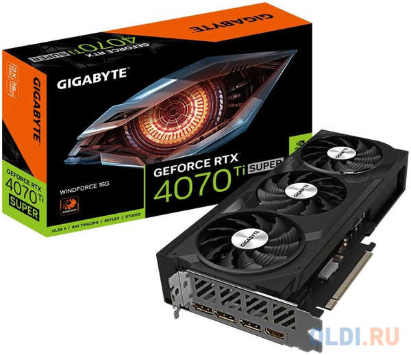 Видеокарта Gigabyte RTX4070Ti SUPER WINDFORCE 16GB GDDR6X 256bit 3xDP HDMI 3FAN RTL 4346869325