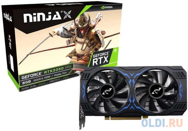 SINOTEX Ninja Видеокарта Ninja (Sinotex) RTX3050 8GB GDDR6 128BIT HDMI+DP+DVI 2FAN RTL 4346871083