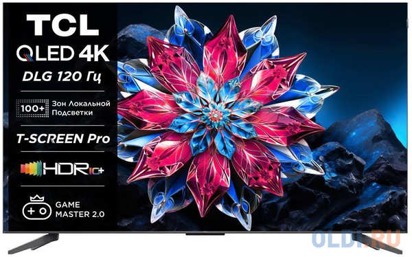 Телевизор QLED TCL 55″ 55C655PRO черный 4K Ultra HD 60Hz DVB-T DVB-T2 DVB-S DVB-S2 USB WiFi Smart TV 4346871639