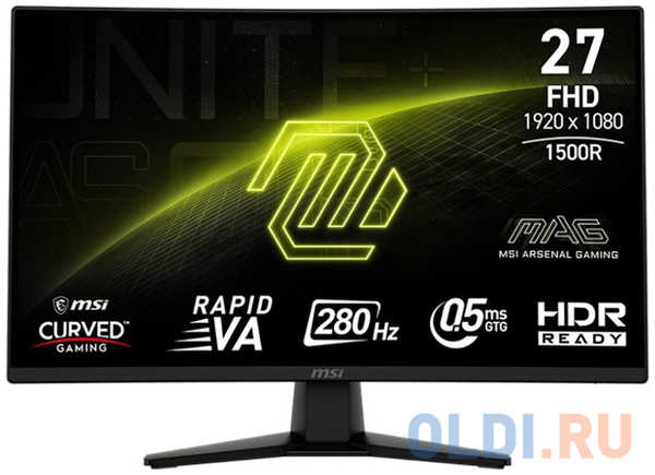 MSI MAG 274CXF 27″ 16:9 FHD(1920x1080) VA Curve 1500R,1ms(MPRT),3000:1,100M:1,300nit,178/178,2xHDMI 2.0,1xDP 1.2, Tilt,VESA,280HZ,,1y war-ty