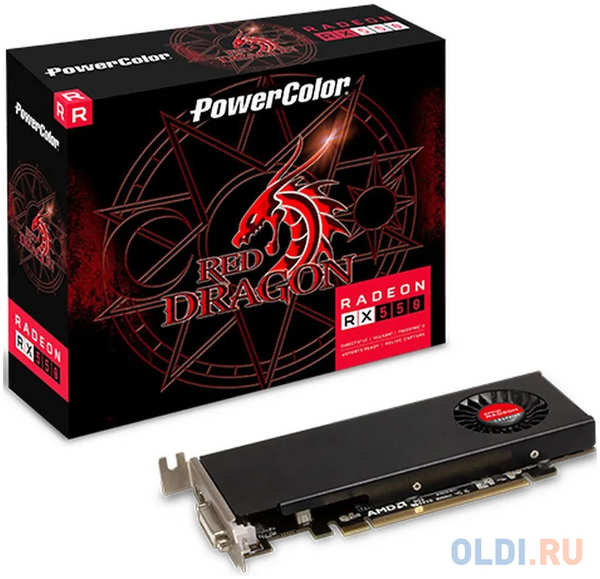 Видеокарта PowerColor RX550 Dragon 2GB GDDR5 64bit DVI-D HDMI 1FAN RTL