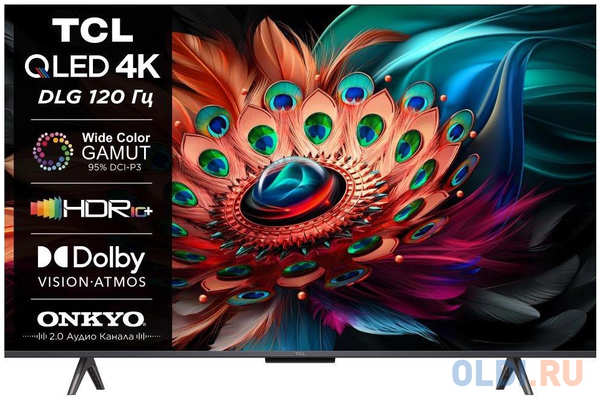 Телевизор QLED TCL 43″ 43C655 4K Ultra HD 60Hz DVB-T DVB-T2 DVB-C DVB-S DVB-S2 USB WiFi Smart TV (RUS)