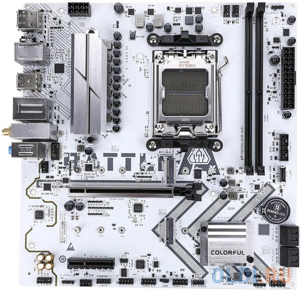 Материнская плата Colorful BATTLE-AX A620M-GHA WIFI V14 A620 AM5 2xDDR5 1xPCIEx16 1xPCIEx4 2xM.2 1xTypeC 4xUSB3.2Gen1 8xUSB2.0 4xSATA3.0 2.5G DP HDMI 4346872781