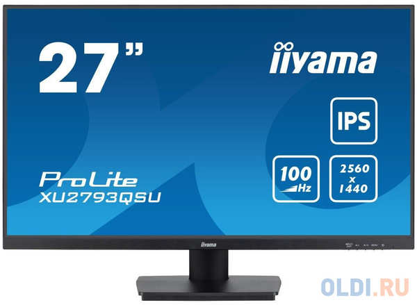 LCD IIYAMA 27″ XU2793QSU-B6 {IPS 2560x1440 100Hz 1ms 250cd 8bit 1300:1 DVI 2xHDMI2.0 DisplayPort1.2 2xUSB3.2 2x2W VESA} 4346874011