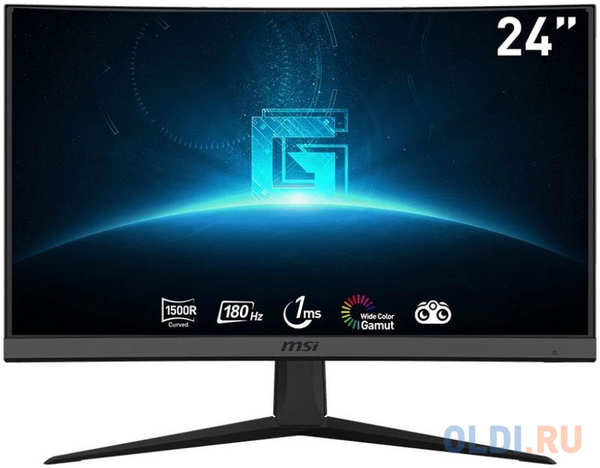 Монитор MSI 23.6″ Optix G24C6 E2 черный VA LED 16:9 HDMI матовая 250cd 178гр/178гр 1920x1080 180Hz DP FHD 3.5кг 4346876273