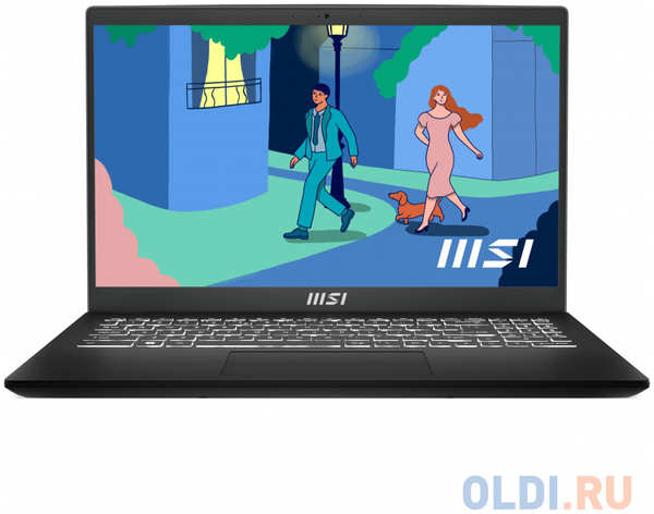 Ноутбук MSI Modern 15 B12MO-826XRO Core i5 1235U 8Gb SSD512Gb Intel Iris Xe graphics 15.6″ IPS FHD (1920x1080) noOS black WiFi BT Cam (9S7-15H112 4346876278