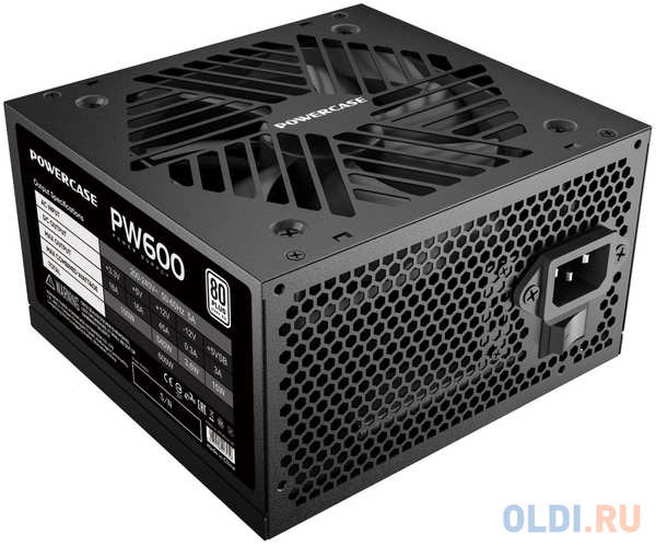 Powercase PW600 (80 Plus, ATX 2.31, 600W, APFC, DC-DC, 120mm Fan) / PS-600W-DC 4346876693