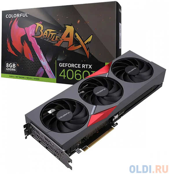 COLORFUL BANDS Видеокарта Colorful RTX4060Ti NB EX 8GB-V GDDR6 128bit 3xDP HDMI 3FAN RTL