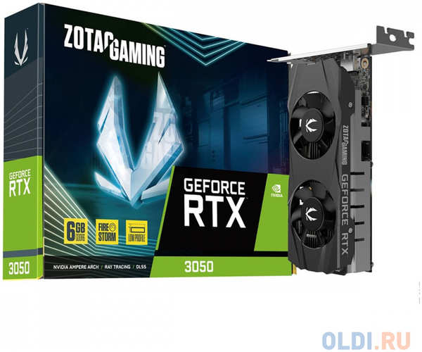 Видеокарта Zotac RTX3050 6GB GDDR6, 96bit DP HDMI LP Lite Pack