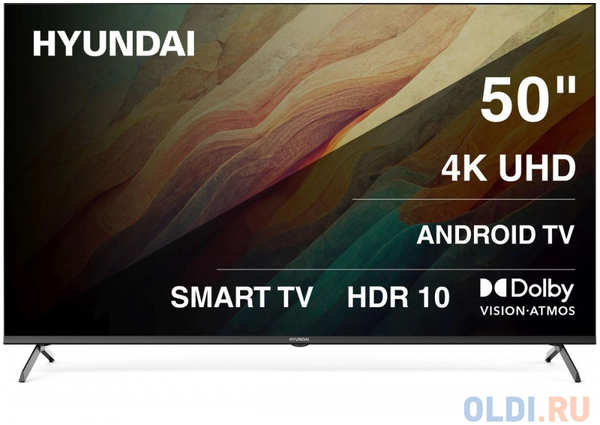 Телевизор LED Hyundai 50″ H-LED50BU7009 Android TV Frameless 4K Ultra HD 60Hz MEMC DVB-T DVB-T2 DVB-C DVB-S DVB-S2 USB WiFi Smart TV