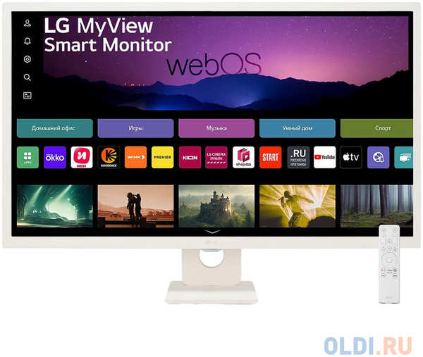 Монитор LG 31.5″ MyView 32SR50F-W белый IPS LED 16:9 HDMI M/M матовая 250cd 178гр/178гр 1920x1080 60Hz FHD USB 6.6кг 4346878575