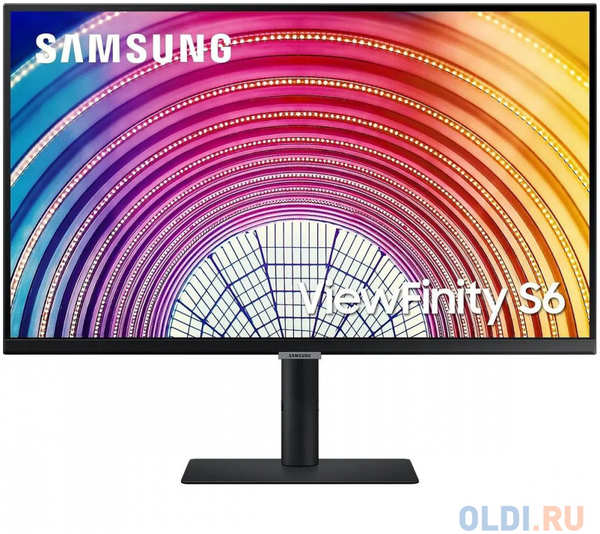 Монитор Samsung 27″ ViewFinity S6 S27A600NAU IPS LED 5ms 16:9 HDMI полуматовая HAS Piv 300cd 178гр/178гр 2560x1440 75Hz FreeSync DP QHD US