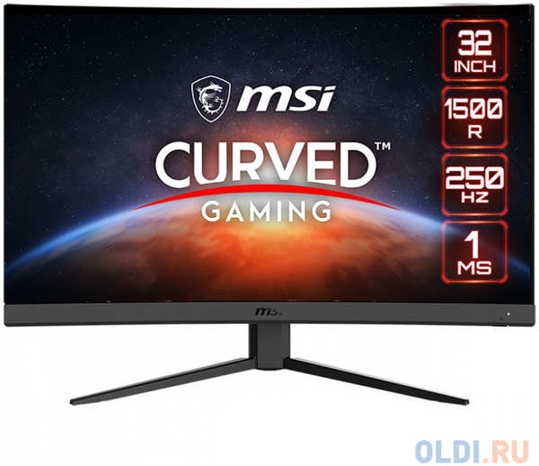 Монитор 31.5″ MSI G32C4X (VA, 1920x1080, HDMI+HDMI+DP, 1 ms, 178°/178°, 300 cd/m, 3000:1 (100M:1), 250Hz, Curved)