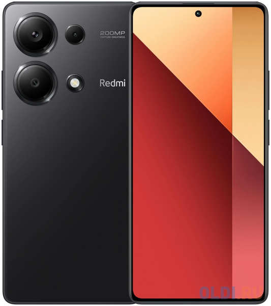 Xiaomi Redmi Note 13 Pro Midnight Black (23117RA68G), 16,9 cm (6.67″) 20:9 2400 x 1080, 2х2.8 ГГц + 6х2.0 ГГц, 8 Core, 8 GB, 128 GB, 200 МП/16Mpix, 2 Si 4346884641