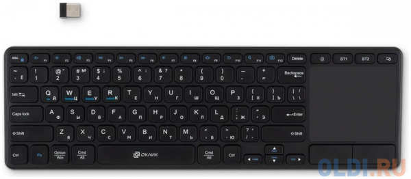 Oklick Клавиатура Оклик K614W черный USB беспроводная slim Multimedia Touch (1979327) 4346887250