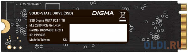 SSD накопитель Digma Meta P21 1 Tb PCI-E 4.0 х4 4346887645