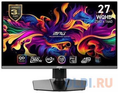 Монитор MSI 26.5″ MPG 271QRX QD-OLED Black (QD-OLED, 2560x1440, DP+Thunderbolt, 0.03 ms, 178°/178°, 250 cd/m, 1000:1 (100M:1), 360Hz, Pivot) 4346889205