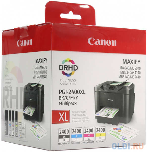 Картридж Canon PGI-2400XL 2500стр Желтый Пурпурный Черный 434695740