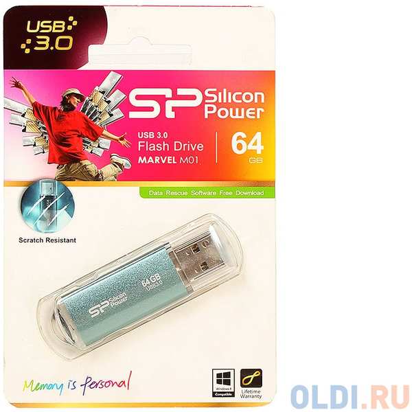 Внешний накопитель 64GB USB Drive <USB 3.0 Silicon Power Marvel M01 (SP064GBUF3M01V1B)