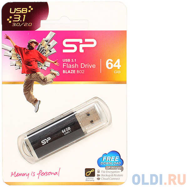 Внешний накопитель 64GB USB Drive <USB 3.0 Silicon Power Blaze B02 Black (SP064GBUF3B02V1K) 434705980