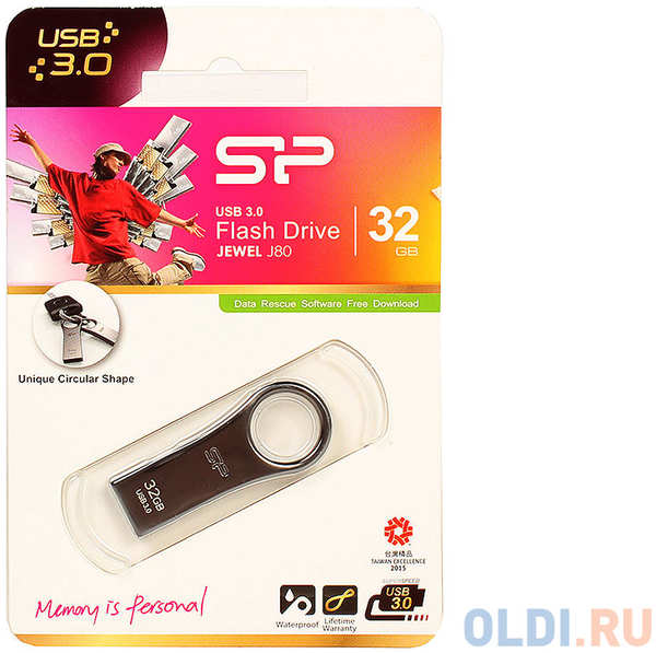 Внешний накопитель 32GB USB Drive Silicon Power Jewel J80 Titanium (SP032GBUF3J80V1T) 434705998