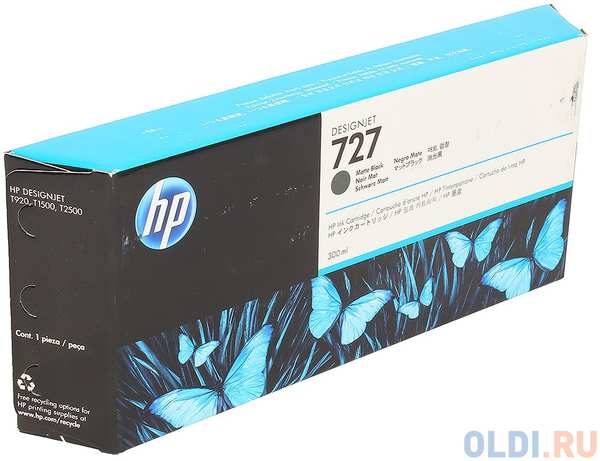 Картридж HP C1Q12A №727 для HP Designjet T920 T1500 T2500 300мл черный матовый 434714580