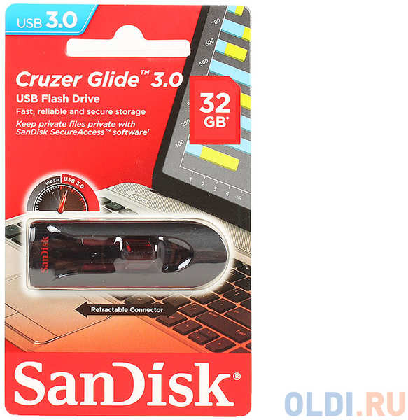 Внешний накопитель 32GB USB Drive <USB 3.0 SanDisk Cruzer Glide 3.0 (SDCZ600-032G-G35) 434734646