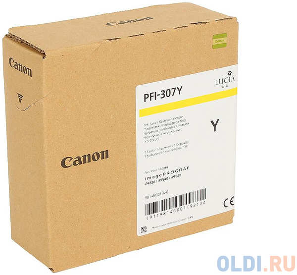 Картридж Canon PFI-307 Y для iPF830/840/850 9814B001