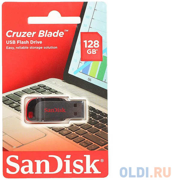 Внешний накопитель 128GB USB Drive SanDisk Blade (SDCZ50-128G-B35)