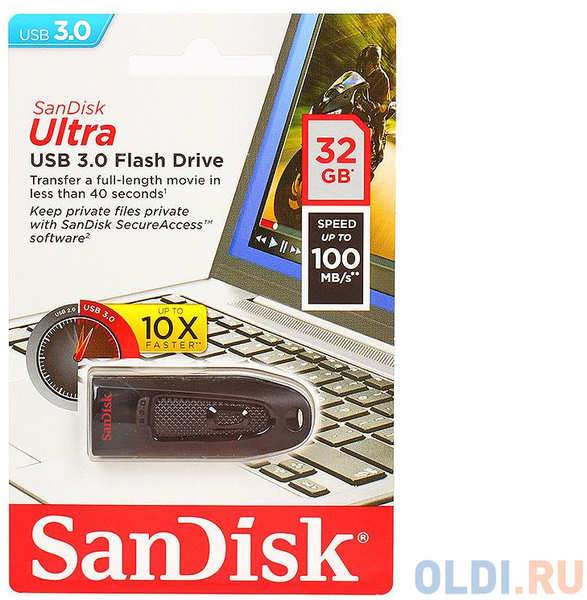 Внешний накопитель 32GB USB Drive <USB 3.0 SanDisk Ultra (SDCZ48-032G-U46)