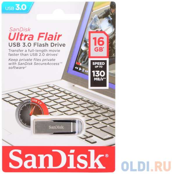 Внешний накопитель 16GB USB Drive <USB 3.0 SanDisk Ultra Flair (SDCZ73-016G-G46) 434793857