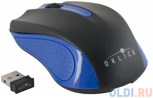 Мышь Oklick 485MW black/blue optical (1200dpi) cordless USB (2but) 434795045