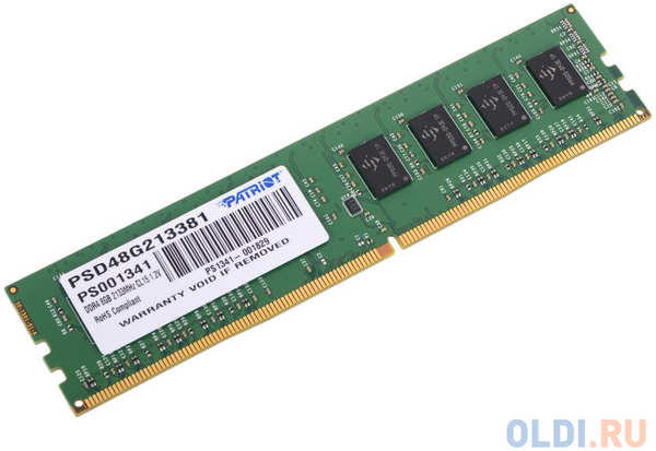 Оперативная память для компьютера Patriot Signature DIMM 8Gb DDR4 2133 MHz PSD48G213381 434795512