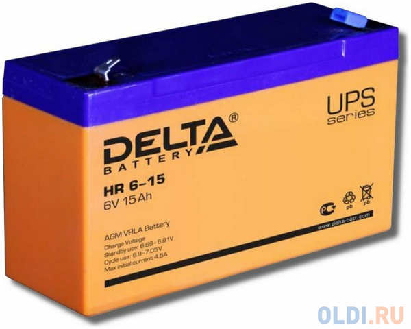 Delta HR 6-15 (15 А\\\\ч, 6 В) свинцово- кислотный аккумулятор