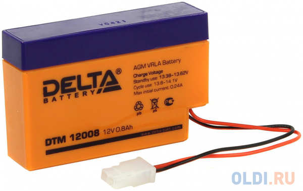 Delta DTM 12008 (0.8 А\\ч, 12В) свинцово- кислотный аккумулятор 4348070104