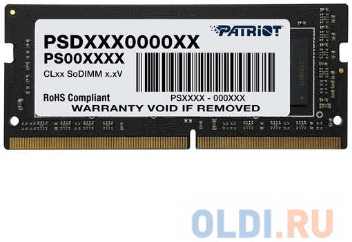 Оперативная память для ноутбука Patriot PSD416G32002S SO-DIMM 16Gb DDR4 3200MHz 4348140827
