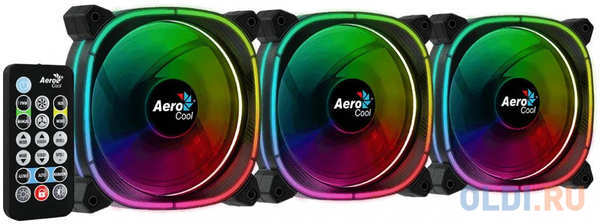 Вентилятор Aerocool Astro 12 Pro (3x120мм, 17.5dB, 1000rpm, 6 pin, подсветка+ пульт) RTL 4348330180