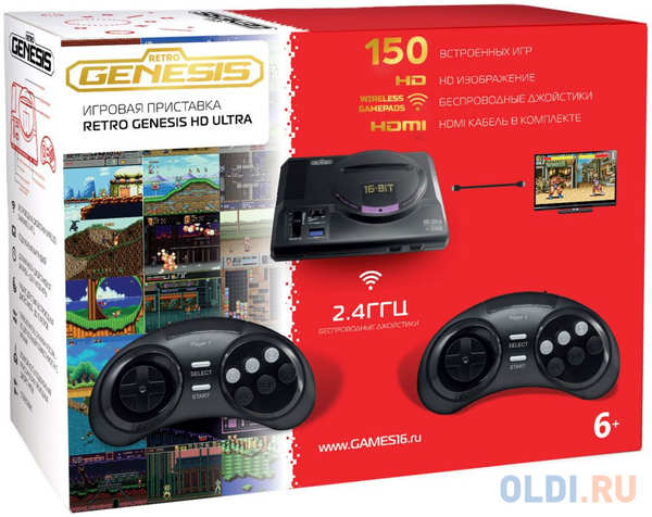 Sega Игровая консоль Retro Genesis HD Ultra черный в комплекте: 150 игр 4348354286