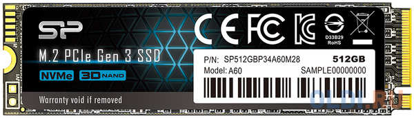 SSD накопитель Silicon Power P34A60 512 Gb PCI-E 3.0 x4 4348407481